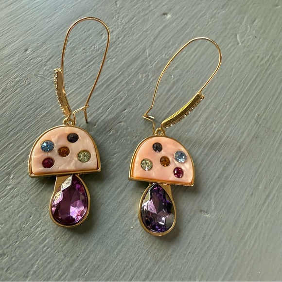 Betsey Johnson Jewelry - Betsey Johnson Gold Tone Mushroom Earrings